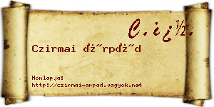 Czirmai Árpád névjegykártya