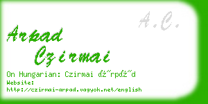 arpad czirmai business card